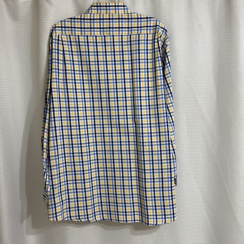 Men's Tommy Hilfiger Blue and Yellow Plaid long sleeve Shirt. Size 17 34/35 - Picture 2 of 6
